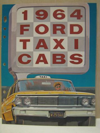 1964 Ford Taxi Cab Custom 500 Fairlane Sales Brochure Taxicab