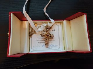 Lenox Cross of the Holy Land Jeweled Sterling Silver Pendant w Glass Prayer 2