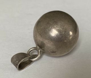 Vintage Taxco Mexico 925 Sterling Silver Harmony Ball Jingle Bell Pendant 22mm