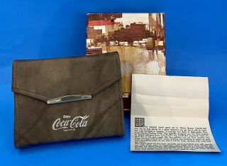Vintage Coca Cola Leather Bound Playing Cards/bridge Scoring Pad Set