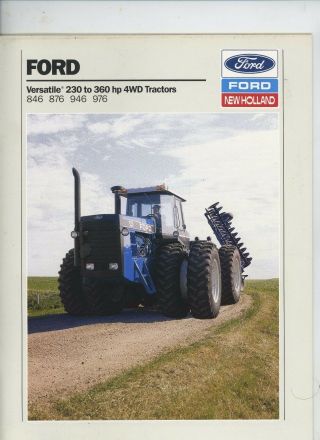 Ford Holland 230 - 360 Hp 4wd Tractors Dealer Sales Brochure 846 876 946 976
