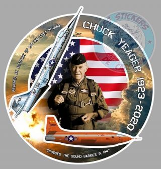 Sticker Chuck Yeager Pilote Aviateur Bell X1 Loockeed Starfighter Records Cd118