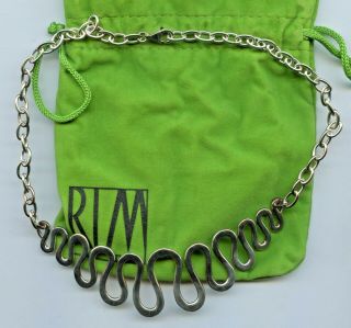 Robert Lee Morris " Rlm " Sterling Silver Zig Zag Design Necklace 16 " 44.  3 Gram