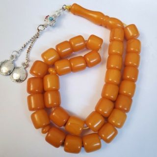 Antique amber orginal german bakelite komboloi faturan 33 Prayer Beads 2