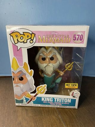 Funko Pop Disney The Little Mermaid 570 King Triton 2019 6 Inch Hot Topic Excl.