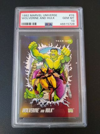 1992 Marvel Universe Wolverine And Hulk Psa 10 Case