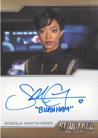 Star Trek Discovery Season 1 Autograph Card Sonequa Martin - Green As Burnham