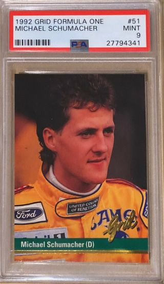 1992 Grid Formula One Michael Schumacher Rookie Rc 51 Psa 9 Low Pop 9