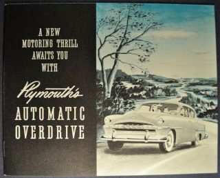 1953 Plymouth Overdrive Brochure Cranbrook Cambridge Wagon 53
