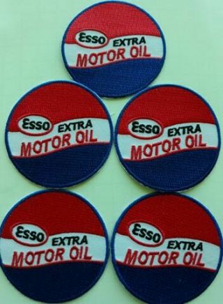 5 Esso Gas/oil Easy Sew/iron On Gas/oil 3 To 4 Inch Patches