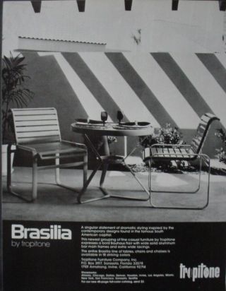 1978 Brasilia By Tropitone Outdoor Furniture Vtg Ad 12964