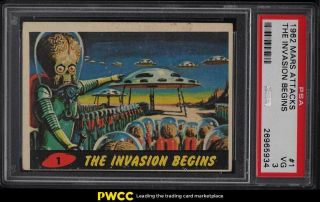1962 Topps Mars Attacks The Invasion Begins 1 Psa 3 Vg