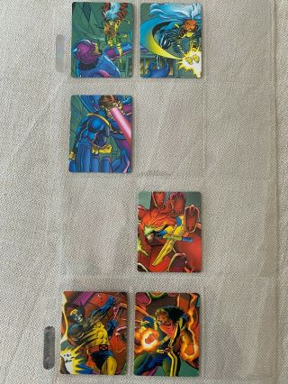 X - Men Danger Room Sessions 1995 Nerds Candy Cards,  Numbers: 1 - 3,  6 - 8 (of 8)