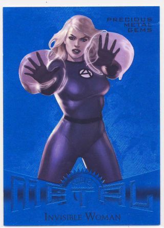 2013 Marvel Fleer Retro Blue Pmg 2 Invisible Woman 15/50 : Ungraded