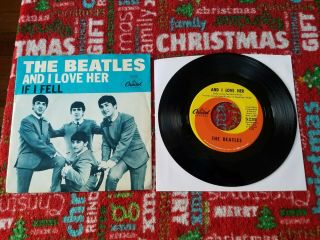 The Beatles 45 Record And I Love Her,  Capitol 1964 Picture Sleeve