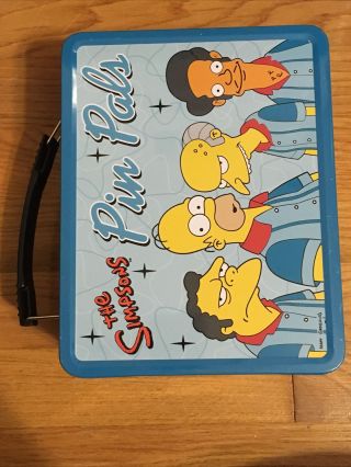 Neca 2001 The Simpsons Pin Pals Metal Lunch Box With Thermos,