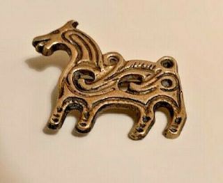 Vintage Kalevala Koru Bronze Brooch Horse Motif Ikaalisita