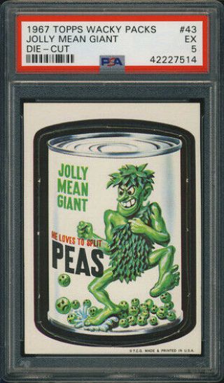 1967 Topps Wacky Packages Die - Cut 43 Jolly Mean Giant Psa 5