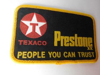 Texaco Prestone People You Can Trust Vintage Hat Patch Oil Gas Service Badge
