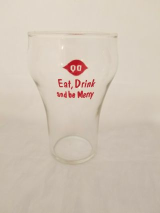 Vintage Dairy Queen Logo Soda Float Malt Glass " Eat Drink And Be Merry " Rare
