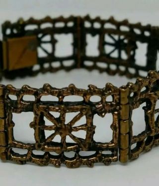 P.  Sarpaneva " Pitsi Lace " Vintage Bronze Bracelet (1960 