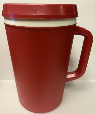 Vintage Aladdin Insulated Travel Mug Cup With Lid 32 Oz.  Red Usa