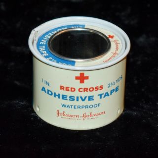 Vintage 2½ Yd Johnson & Johnson Red Cross 1 " Adhesive Tape Waterproof Near Full