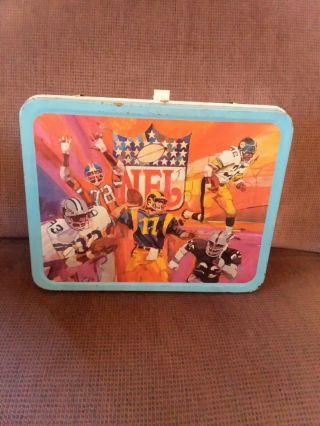 1978 Nfl National & American Conference Football Metal Lunchbox - With Thermos