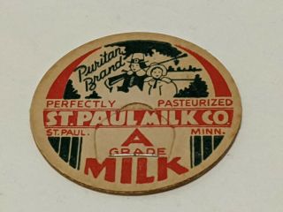 Vintage St.  Paul Milk Co.  Grade A Milk Bottle Cap