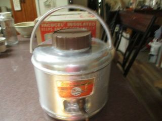 Vintage Poloron Vacucel Insulated 1 Gallon Featherflite Aluminum Jug Camping