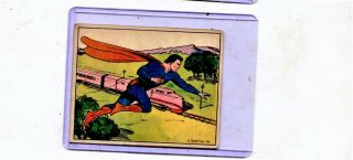 Superman Vintage 1940 Gum Inc Card Set 7 " Averted Train Wreck " Bright