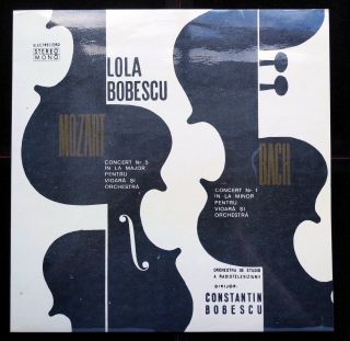 Bach / Mozart: Violin Concertos - Lola Bobescu Electrecord Ece 0844 Stereo