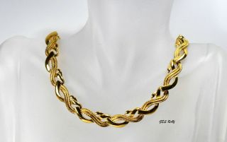 Monet Collar Necklace Gold Plated Couture Statement Monet Jewelry