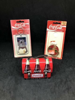 Vintage Coca Cola - Tin Mini Lunch Box 3”l X 1.  5” X 3”h,  Bottle Opener/keychain