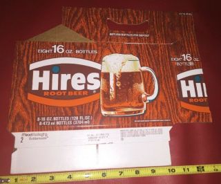 Hires Root Beer 6 Pack 16 Oz.  Bottle Carrier Soda Pop Cardboard Advertising Sign