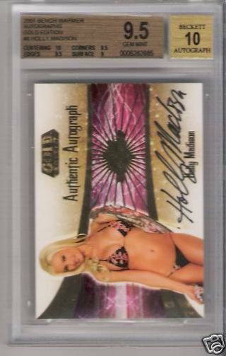 2007 Benchwarmer Gold Holly Madison Auto Autograph Bgs 9.  5 10