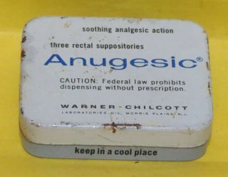 Vintage Anugesic Rectal - Suppositories - Medicine - Tin Physicians Sample First Aid
