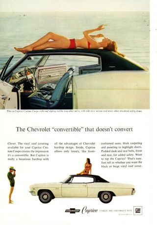 Vintage 1966 Chevrolet Caprice Custom Coupe Print Ad