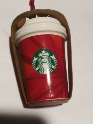 Starbucks 2014 Ceramic Christmas Ornament Starburst Design Mip