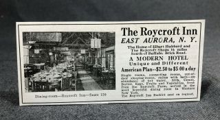 Vintage 1917 Travel Advertisement The Roycroft Inn East Aurora Ny Ephemera