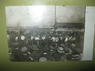 1910 RARE Postcard of Fair and Man Climbs Pole Greased ??? REAL PHOTO 29 2