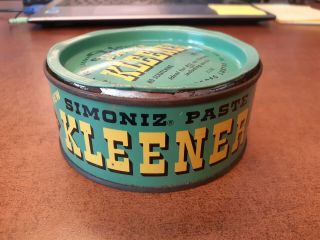 Vintage Simoniz Kleener Tin Can Automobiles & Furniture Oil Chicago Advertising