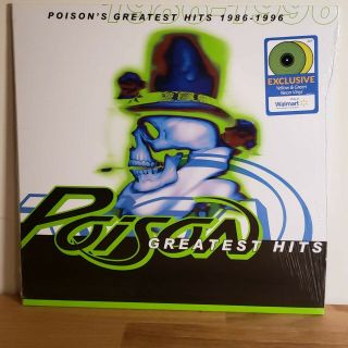 Walmart Exclusive Poison ' s Greatest Hits 1986 - 1996 Yellow & Green Vinyl 2 LP ' s 2