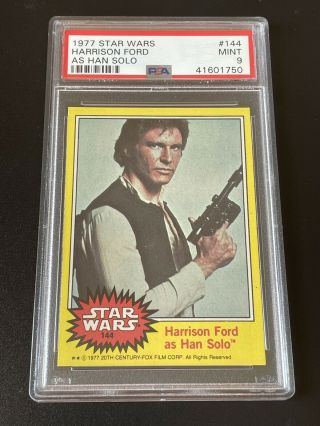 1977 Topps Star Wars Harrison Ford As Han Solo Card 144 Psa 9