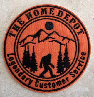 Rare Home Depot Apron Patch Legendary Customer Service Bigfoot Sasquatch Yeti