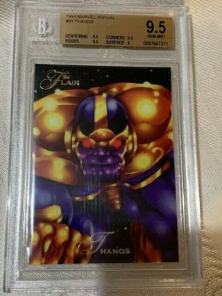 1994 Marvel Flair Annual 31 Thanos Bgs 9.  5 Gem Pop 1 Highest Graded Card