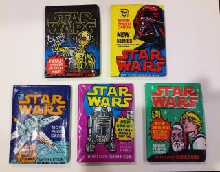 Star Wars 1977 - 1978 [topps Series 1 2 3 4 5] Complete Wax Packs Set (psa Ready)