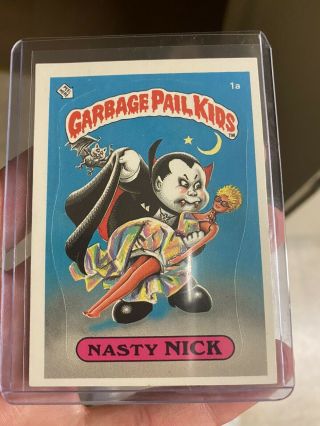 1985 Garbage Pail Kids Os1 Nasty Nick 1a Matte Card