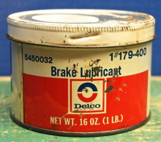 Vintage Delco Moraine Gm General Motors Brake Lubricant Grease Can 1 Lb