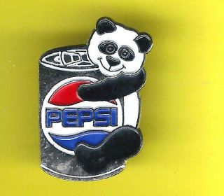 Rare Pepsi Cola Can And Panda Pin Soda China Bamboo Drink